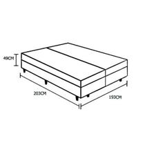 Base Box Baú Blindado King Bipartido AColchoes Suede Cinza 49x193x203
