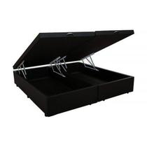 Base Box Baú Blindado King Bipartido AColchoes Suede Preto 49x193x203 Base Box Baú Blindado King Bipartido AColchoes Suede Preto 49x193x203
