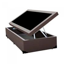 Base Box Baú Blindado Solteiro AColchoes Sintético Marrom 41x78x188 Base Box Baú Blindado Solteiro AColchoes Sintético Marrom 41x78x188