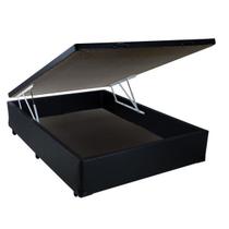 Base Box Baú Blindado Viúva AColchoes Sintético Preto 41x128x188