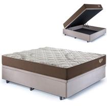 Base Box Baú Casal 138x188 Suede Bege com Colchão Relax Adorabile Molas Ensacadas Base Box Baú Casal 138x188 Suede Bege com Colchão Relax Adorabile Molas Ensacadas