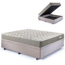 Base Box Baú Casal 138x188 Suede Bege e Colchão Ecoline D40 Base Box Baú Casal 138x188 Suede Bege e Colchão Ecoline D40