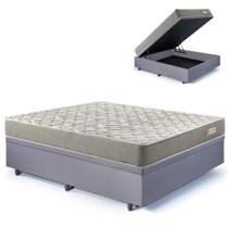 Base Box Baú Casal 138x188 Suede Cinza e Colchão Ecoline D40 Base Box Baú Casal 138x188 Suede Cinza e Colchão Ecoline D40