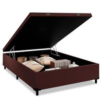 Base Box Baú Casal 1Belos Sonhos Poliéster Preto 41x138x188