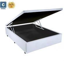 Base Box Baú Casal Belos Sonhos Sintético Branco 41x138x188