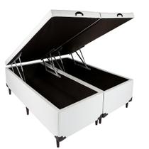Base Box Baú Casal Bipartido Branco - 138x188x35