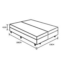 Base Box Baú Casal Bipartido Crisle Sintético Preto 40x069x188