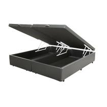 Base Box Baú Casal Bipartido Mja Móveis Sintético Cinza