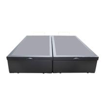 Base Box Baú Casal Bipartido Santo Box Sintético Cinza 47x138x188