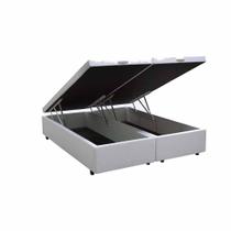 Base Box Baú Casal Bipartido Sintético Branco