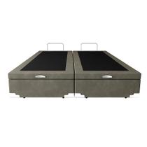 Base Box Baú Casal Bipartido Suede Bege - 138x188x35 Base Box Baú Casal Bipartido Suede Bege - 138x188x35