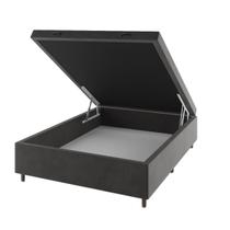 Base Box Bau Casal Cairo (43x138x188cm) Grafite - Casa Giulia Base Box Bau Casal Cairo (43x138x188cm) Grafite - Casa Giulia