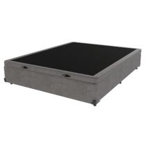 Base Box Baú Casal Cinza de Madeira 138cm KazaMix