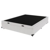 Base Box Baú Casal de Madeira 138cm KazaMix Branco Base Box Baú Casal de Madeira 138cm KazaMix Branco