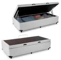 Base Box Baú Casal material sintético Branco (42x138x188)
