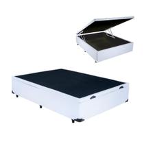 Base Box Baú Casal material sintético Branco (47x138x188)