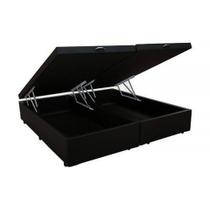 Base Box Baú Casal Preto Bipartido Rr Colchões Suede Base Box Baú Casal Preto Bipartido Rr Colchões Suede