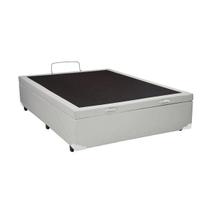 Base Box Baú Casal Sintético Branco - 45x138x188
