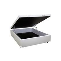 Base Box Baú Casal Sintético Branco - 45x138x188