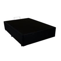 Base Box Baú Casal Sintético Preta - 39x138x188
