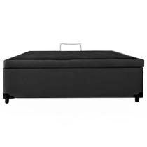 Base Box Baú Casal SP Móveis Suede Preto - 45x138x188