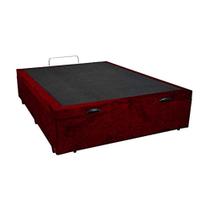 Base Box Baú Casal Sp Móveis Suede Vinho - 45x138x188:Vinho