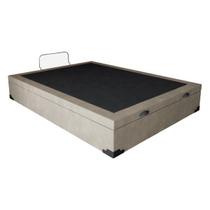 Base Box Baú Casal Suede Bege - 45x138x188:Bege