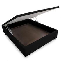 Base Box Baú Casal Suede Preta - 45x138x188