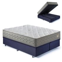 Base Box Baú King 193x203Suede Preto e Colchão New4 Estações Base Box Baú King 193x203Suede Preto e Colchão New4 Estações