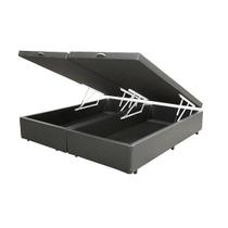 Base Box Baú King Bipartido Sintético Cinza 99x203x198 Base Box Baú King Bipartido Sintético Cinza 99x203x198