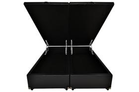 Base Box Baú King Preto Sintético 193X203X45