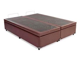 Base Box Baú King-Size BL material sintético Marrom 52X203X193 EliteBox