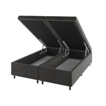 Base Box Bau King Size Cairo (43x193x203cm) Grafite - Casa Giulia Base Box Bau King Size Cairo (43x193x203cm) Grafite - Casa Giulia