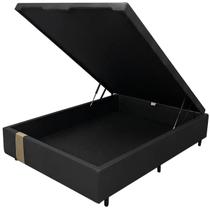 Base Box Baú Kwid Casal em Linhão 36x138x188 Dream House Cor Preto