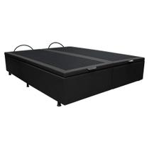Base Box Baú para Cama Casal Queen 158x198cm Bipartido Liz S05 Sintético Preto - Mpozenato
