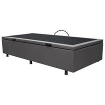 Base Box Baú para Cama Solteiro 88x188cm Liz S05 Sintético Cinza - Mpozenato Base Box Baú para Cama Solteiro 88x188cm Liz S05 Sintético Cinza - Mpozenato