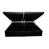 Base Box Baú Queen Bipartido A colchões Sintético Preto 49x158x198 Base Box Baú Queen Bipartido A colchões Sintético Preto 49x158x198