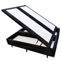 Base Box Baú Queen Bipartido Belos Sonhos Poliéster Preto 49x158x198 Base Box Baú Queen Bipartido Belos Sonhos Poliéster Preto 49x158x198