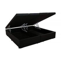 Base Box Baú Queen Bipartido Khouse Suede Preto 40x158x198