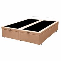 Base Box Bau Queen Bipartido Premium Santo Box Suede 47x158x198