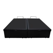 Base Box Baú Queen Bipartido Santo Box Sintético Preto 47x158x198 Base Box Baú Queen Bipartido Santo Box Sintético Preto 47x158x198