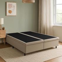 Base Box Baú Queen Bipartido Suede 158x198x35