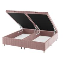 Base Box Bau Queen Size Ravena (43x158x198cm) Turkey Rose - Casa Giulia