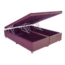 Base Box Bau Queen Suede Roxo Base Box Bau Queen Suede Roxo