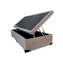 Base Box Baú Solteirão A colchões Sintético Bege 41x96x203