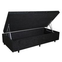 Base Box Baú Solteirão Belos Sonhos Suede Preto 41x96x203 Base Box Baú Solteirão Belos Sonhos Suede Preto 41x96x203