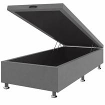 Base Box Baú Solteirão material sintético 40x108x188cm Framar Cor Cinza Base Box Baú Solteirão material sintético 40x108x188cm Framar Cor Cinza