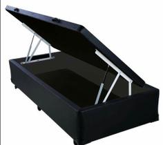 Base Box Baú Solteirão Mja Móveis Sintético Preto - 39x128x188