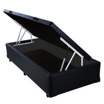 Base Box Baú Solteiro A colchões Sintético Preto 41x88x188
