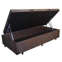 Base Box Baú Solteiro Belos Sonhos Suede Marrom 41x78x188 Base Box Baú Solteiro Belos Sonhos Suede Marrom 41x78x188